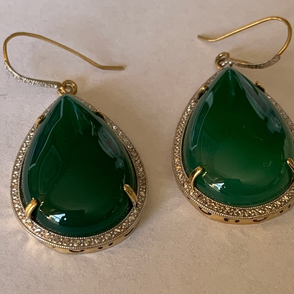 Jadeita gold and diamond earrings - Picture 3 of 8